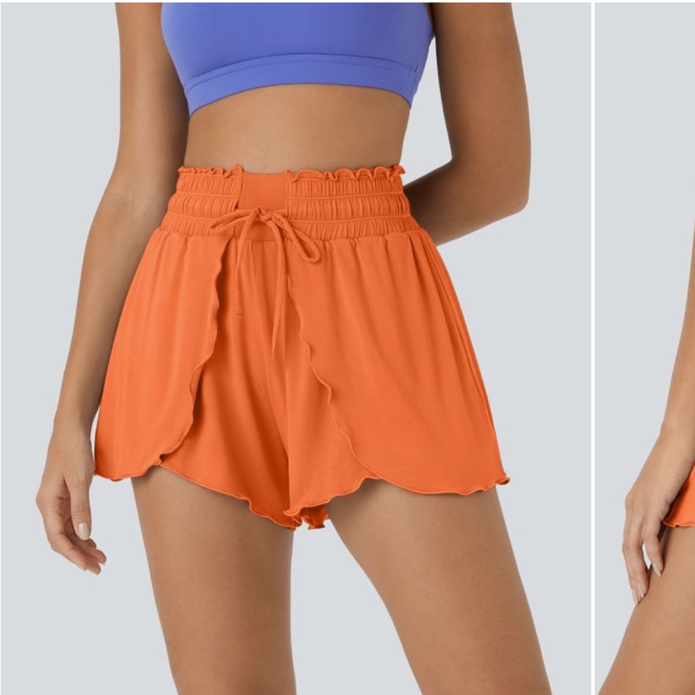 HALARA SIZE L MINT orange High-Waisted drawstring casual Shorts (worn once)